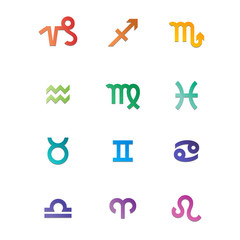 Colorful zodiac signs