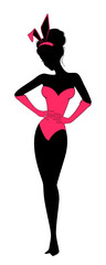 Vector Beautiful pin-up silhouette