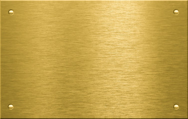 Brass or bronze metal plate with four rivets