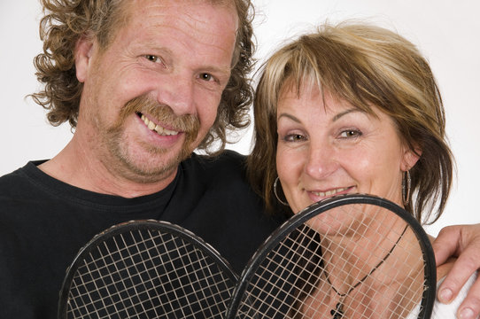 couple with racquets