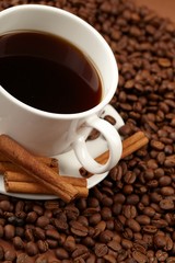 cup of coffee with cinnamon