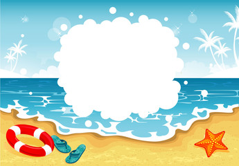 Summer tropical banner, vector illustration