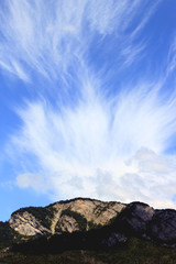 Fototapeta premium Strange clouds over the mountain