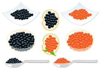 Red and black caviar