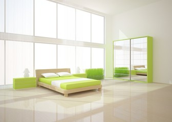 green bedroom composition