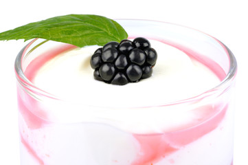 Mûre, menthe et panacotta