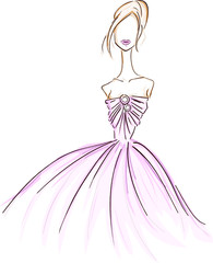 Girl In Gown Sketch © BNP Design Studio
