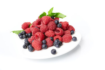 fresh berries on the plate