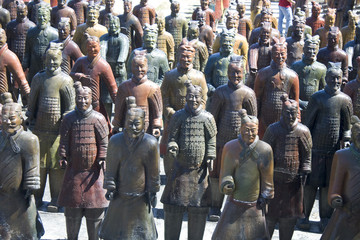 one chinese army represented by clay statues