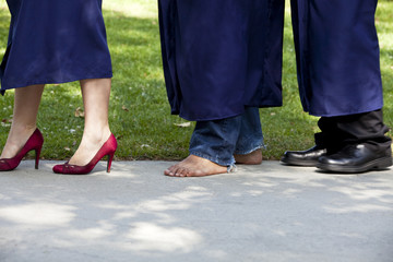 Graduates walking at graduation ceremony