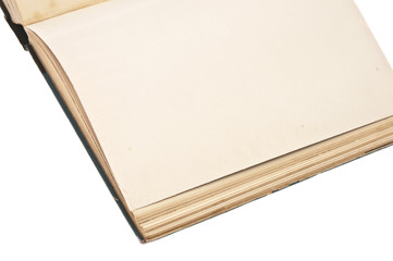 Open Vintage Book with Blank Page