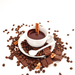 coffee and chocolate with cinnamon