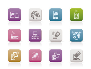 communication, computer and mobile phone icons