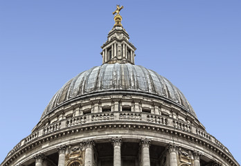 Fototapeta na wymiar Dome of St Paul's Cathedral. HDR image with clear sky
