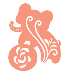 Baby elephant on a ball