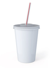 White palstic fastfood cup