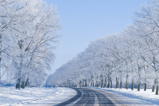 A turn of the winter road