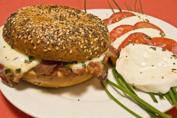 Bagel with bacon