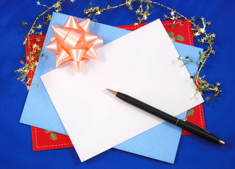 Fototapeta premium Writing a greeting card to friends and relatives