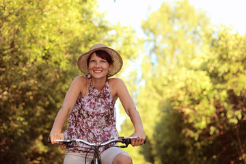 woman on a bicycle