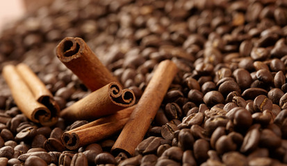 coffee beans and cinnamon