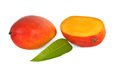 Mango section isolated on white background