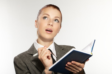 businesswoman wih personal organizer