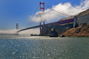 Morning mist clears over the Golden Gate Bridge