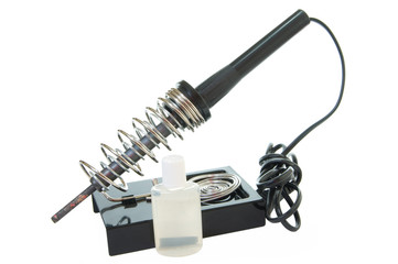 Soldering iron on support