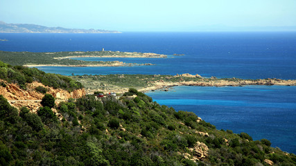 Naklejka na ściany i meble Sea in sunny day in Corsica in France