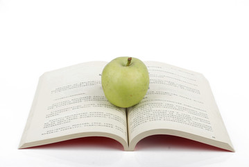 apple with book