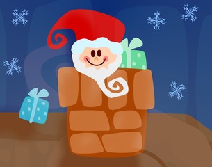 Weihnachtsmann im Kamin