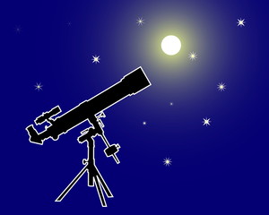 Silhouette of a telescope