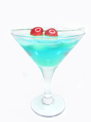 alcohol liqueur cocktail with cherry