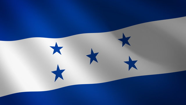 Bandera de Honduras ondulante al viento. Bucle continuo