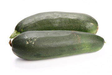 Zucchinis on white backgorund
