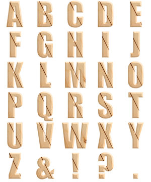 Photograph Wooden Texture Alphabet Font