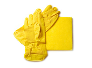 Rubber gloves isolated on white