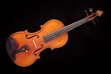 Fototapeta na wymiar Violin viola Isolated on Black