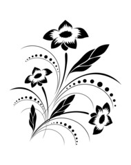 Elegant flower pattern, tattoo