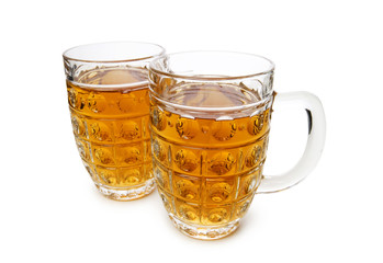 Beer glasses isolated on the white background