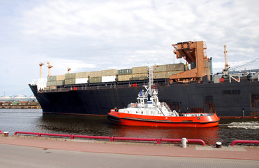 Naklejka premium Container ship