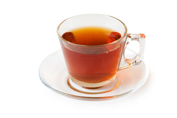 Cup of tea on the reflective surface