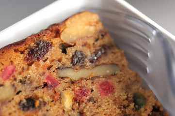 Single serving of fruit cake