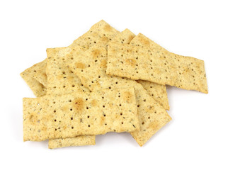 Several rosemary seasoned flatbread crackers