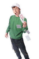 Man with playing cards