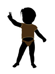 Fototapeta na wymiar Male Infant Toddler Illustration Silhouette