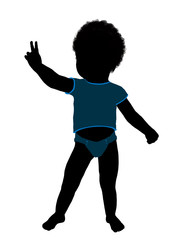 Fototapeta premium African American Male Infant Toddler Illustration Silhouette