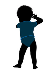 African American Male Infant Toddler Illustration Silhouette