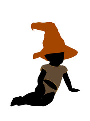 African American Halloween Toddler Illustration Silhouette